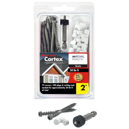 Fastenmaster Deck Screw, #9 x 2 in, Trim Head, Torx Drive, 75 PK FMCTXT-RY50GN